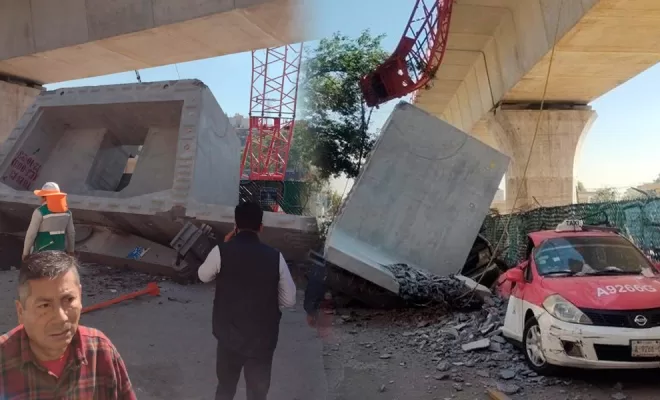 Caída de estructura en obras del Tren Interurbano México-Toluca despierta preocupaciones